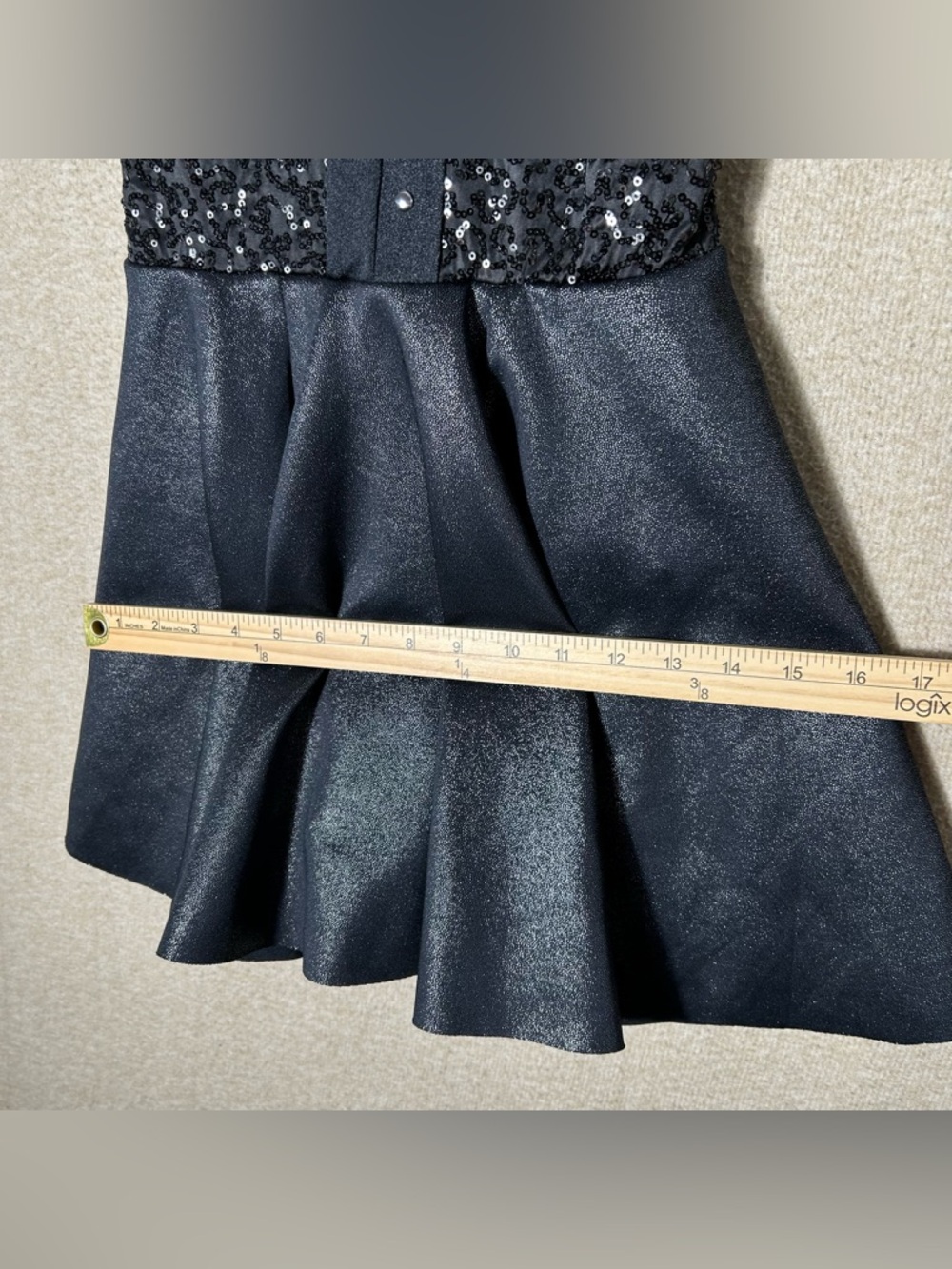 Weissman Dance Dress Costume SA Small Adult Black Studded Sequins Skater Musical - Picture 8 of 16